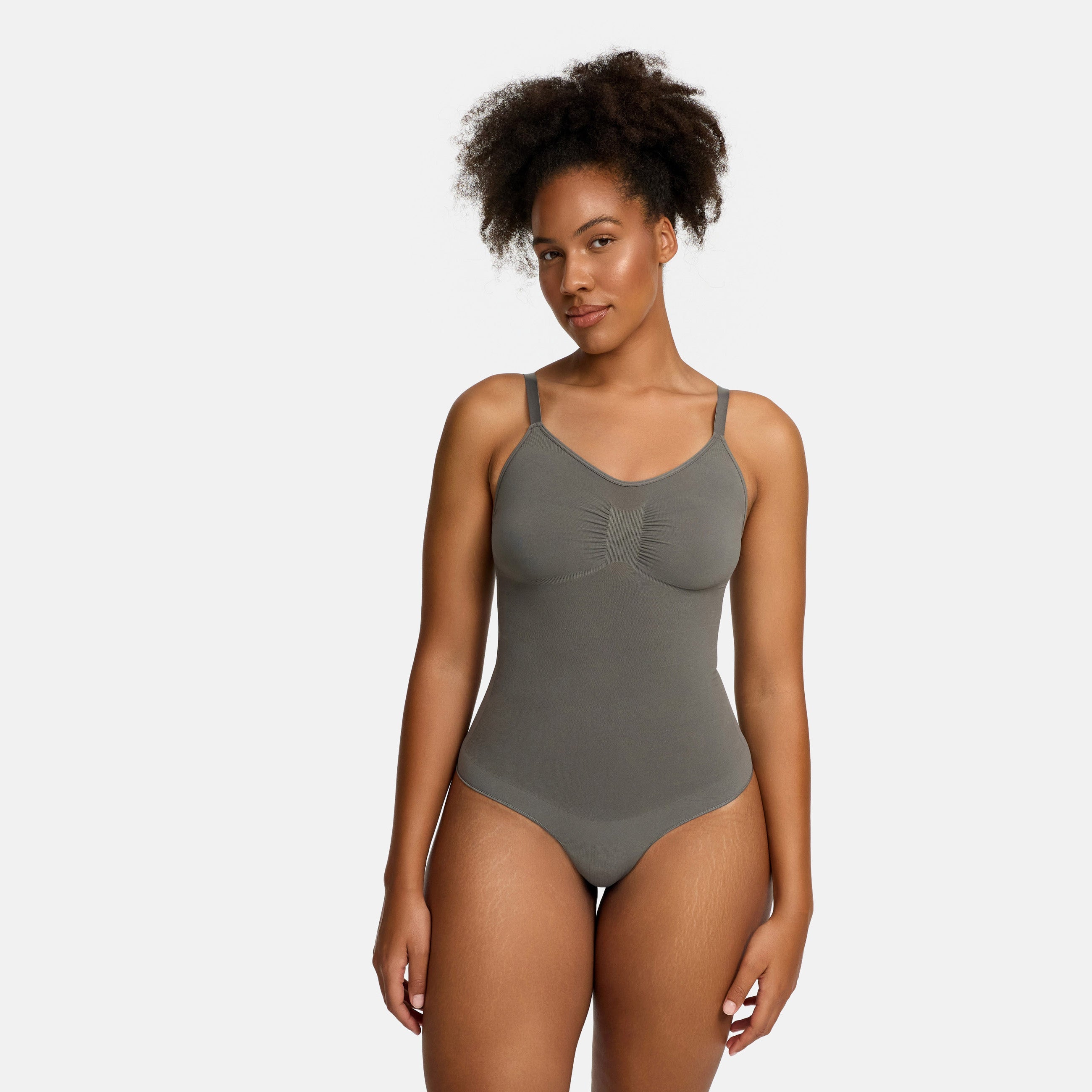 Bodysuit sculpting shapewear with string