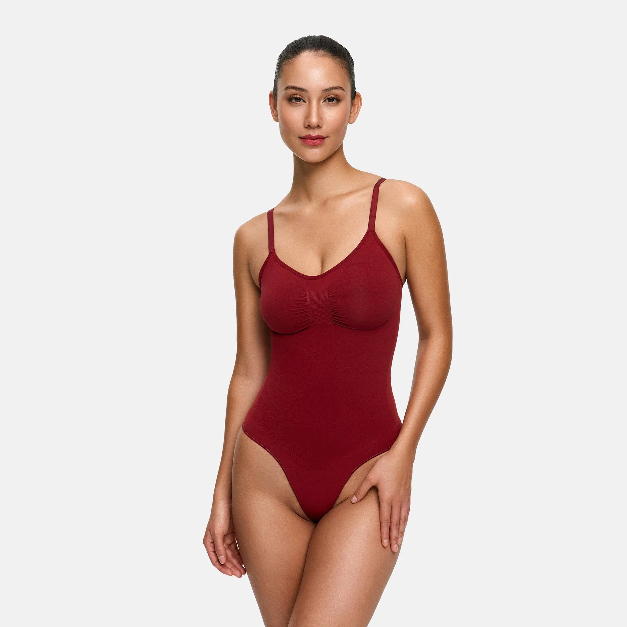 Bodysuit sculpting shapewear with string