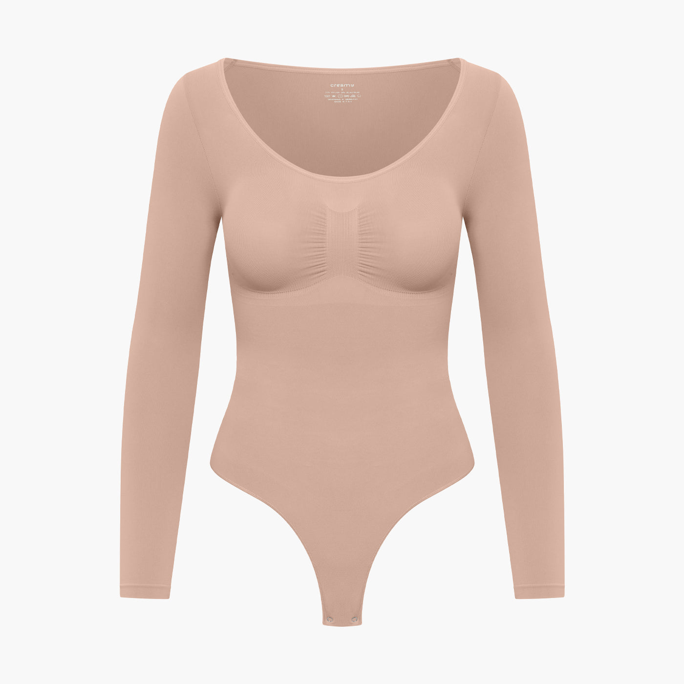 Bodysuit sculpting shapewear long sleeve with string