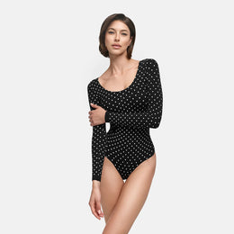Sculpting Shapewear Long Sleeve Thong Bodysuit