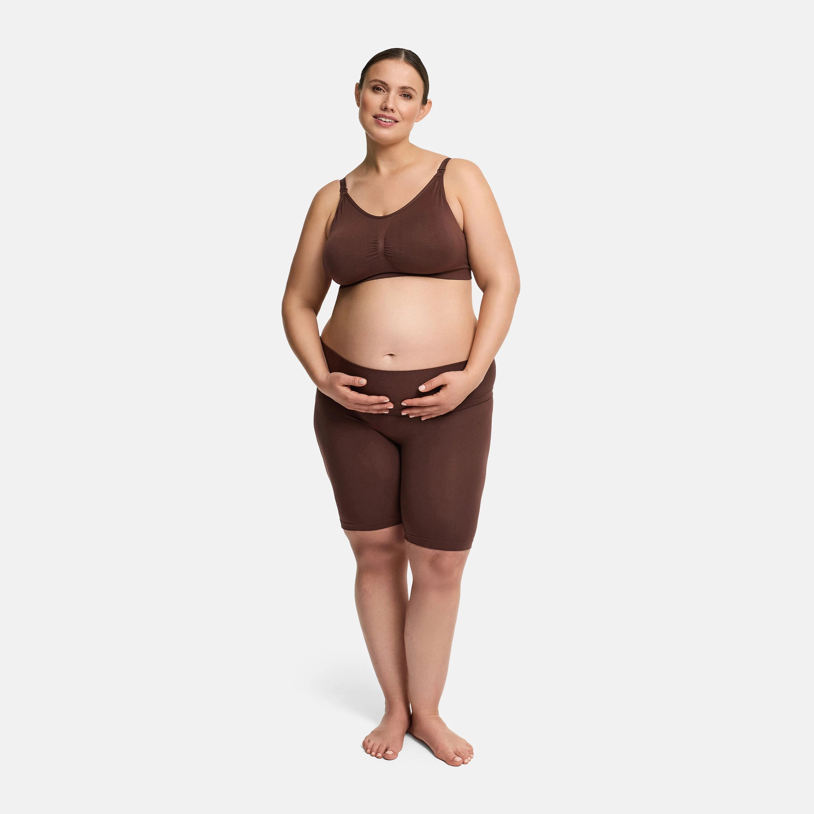 Seamless Umstandsshorts mit hohem Bund