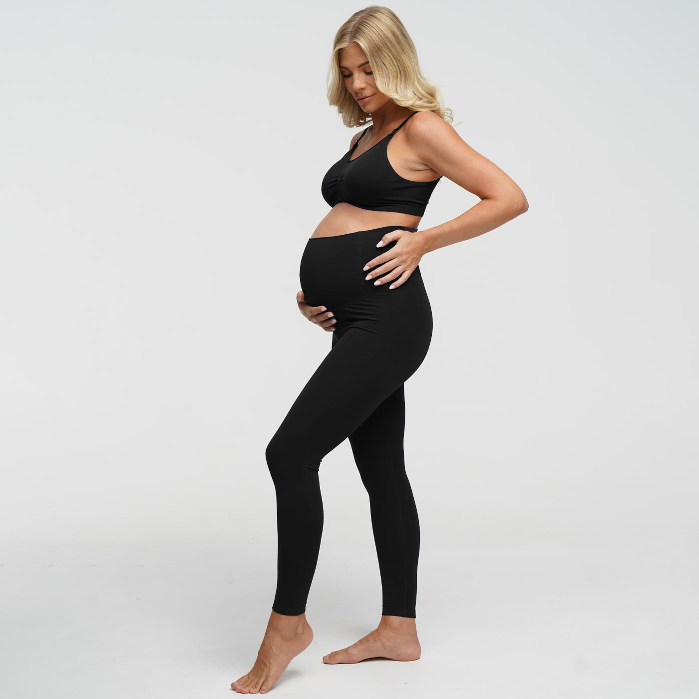 Seamless Umstandsleggings mit hohem Bund