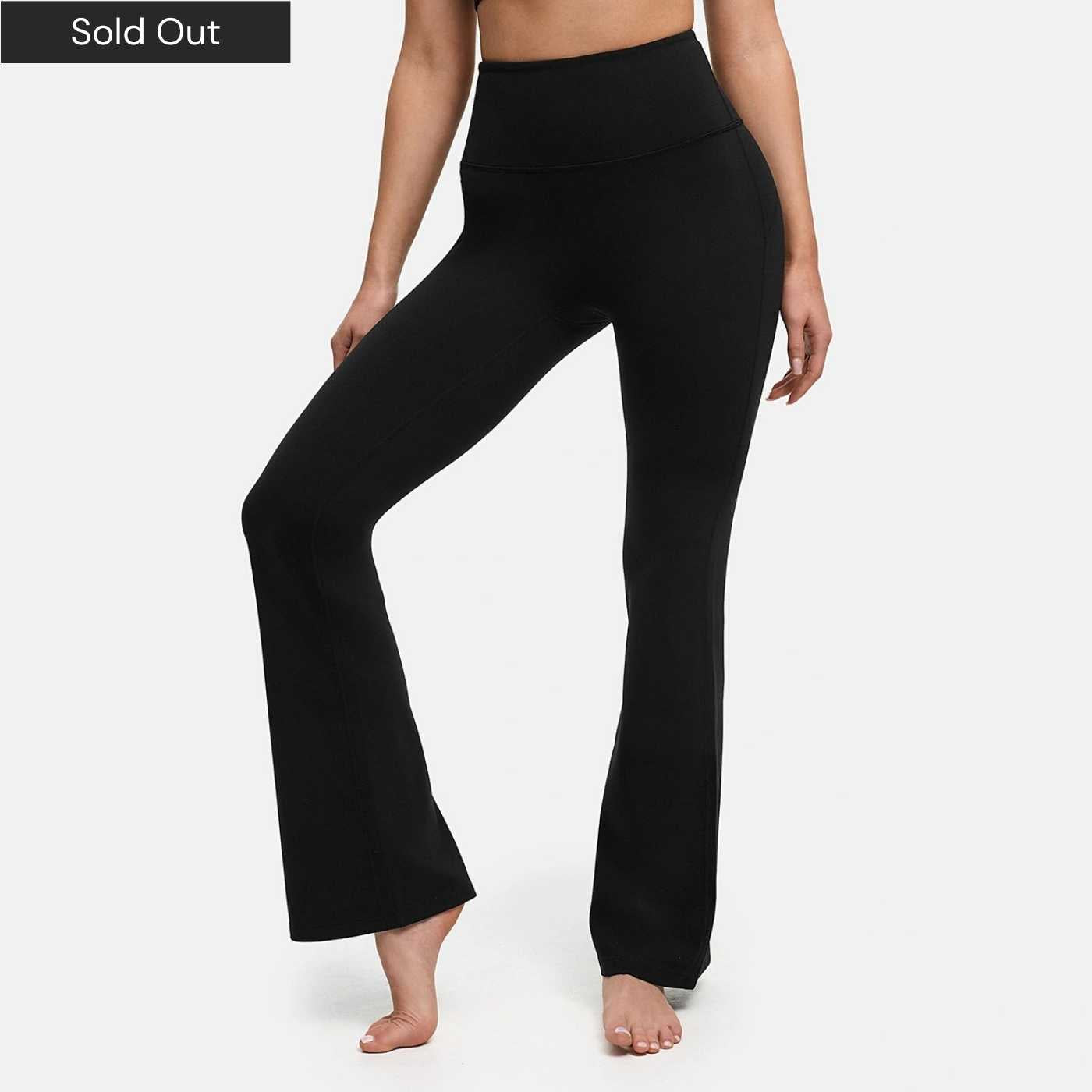 Útvíkkaðar leggings með háu mittisbandi