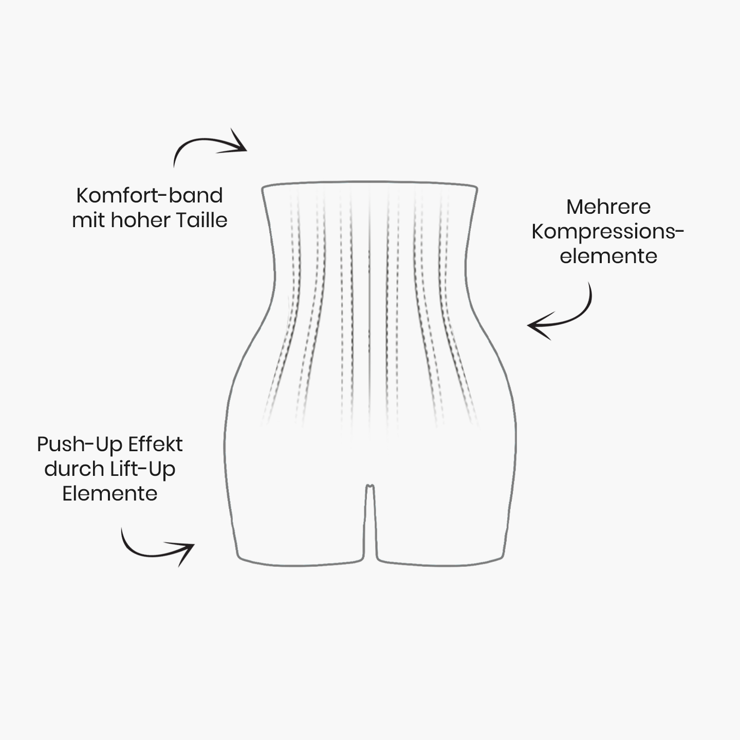 High-waisted shaping shorts with butt lift and tummy support