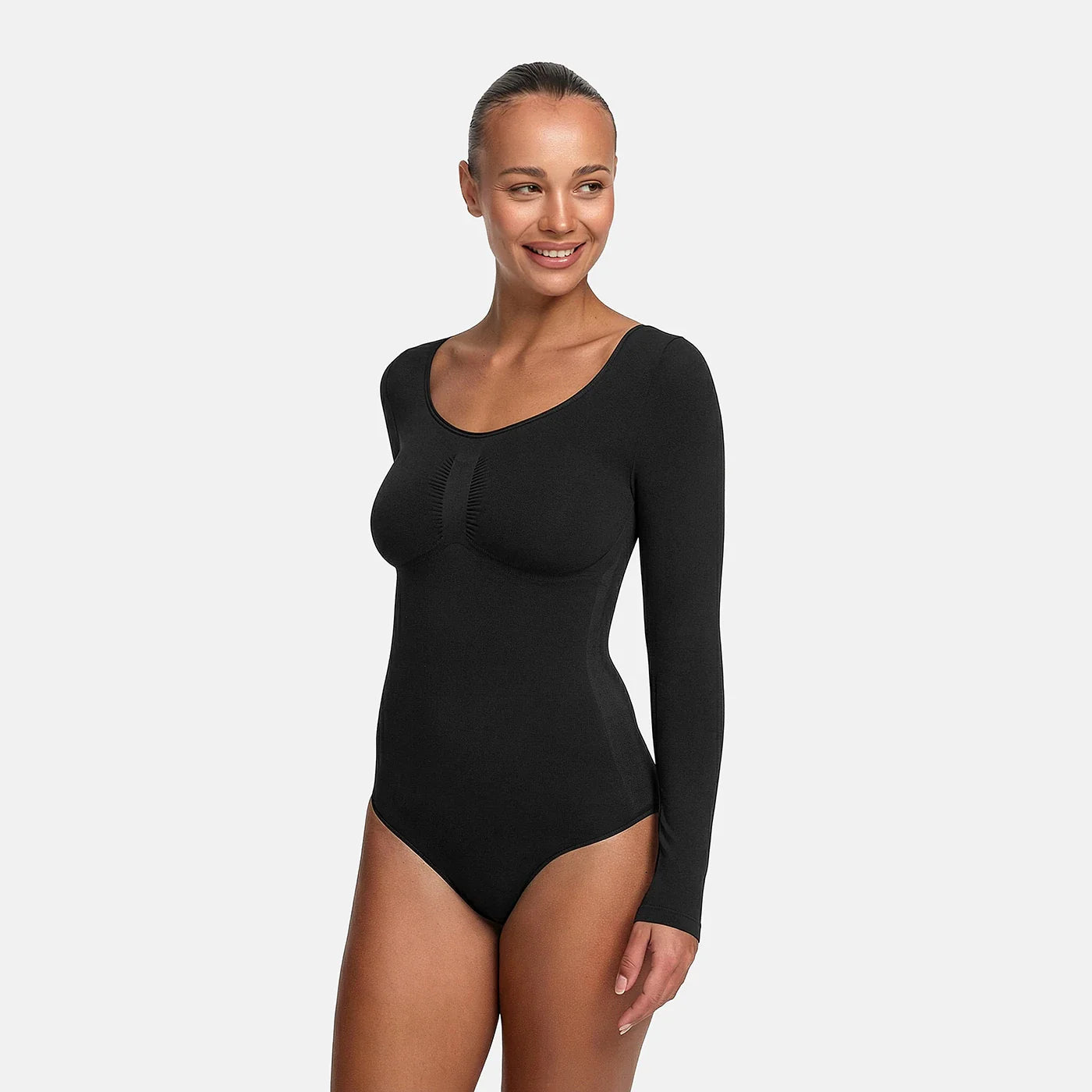 Bodysuit formende shapewear med lange ærmer og trusser