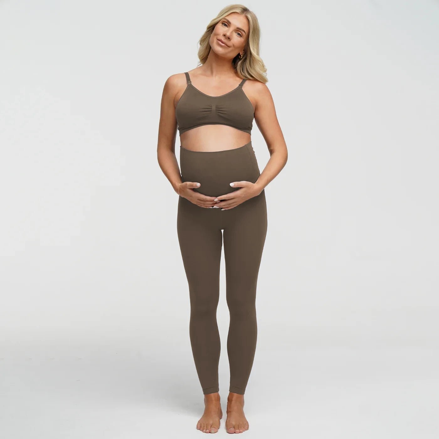 Seamless high-waisted maternity leggings