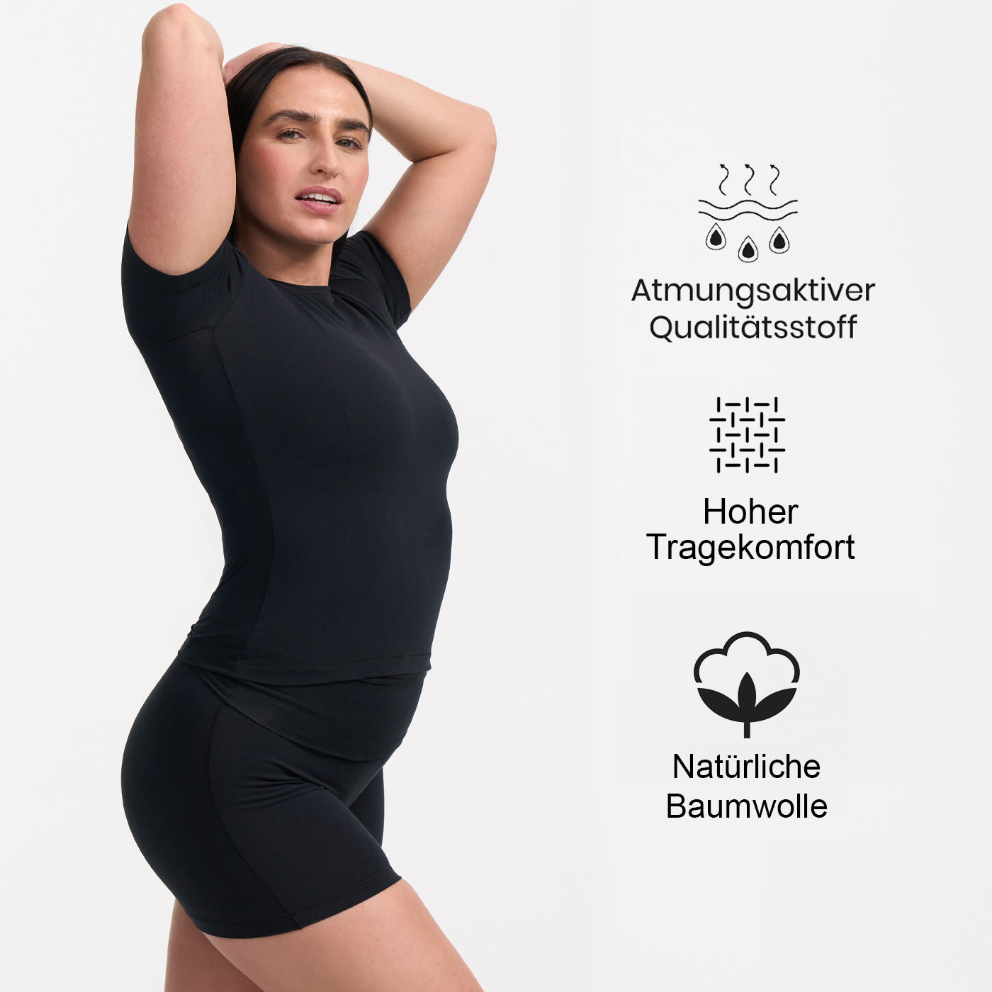 <div>Das Model ist 1,73m groß</div><span></span><div>und trägt Größe L.</div>