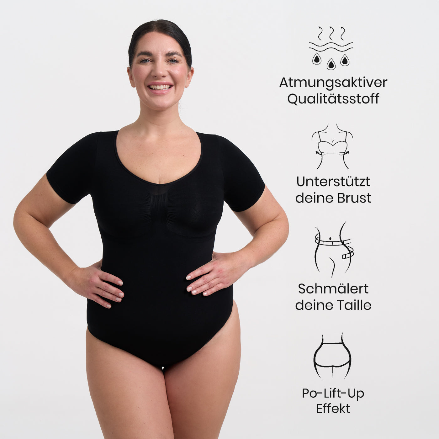 Das Model ist 1,77m groß und trägt Größe 2XL