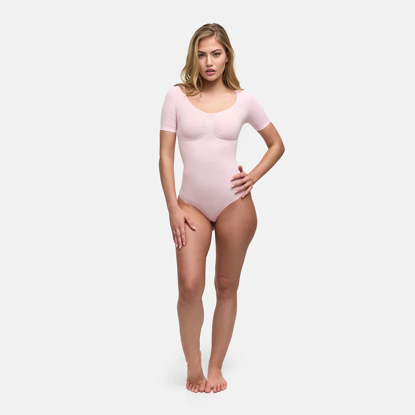 T-shirt bodysuit sculpting shapewear with thong