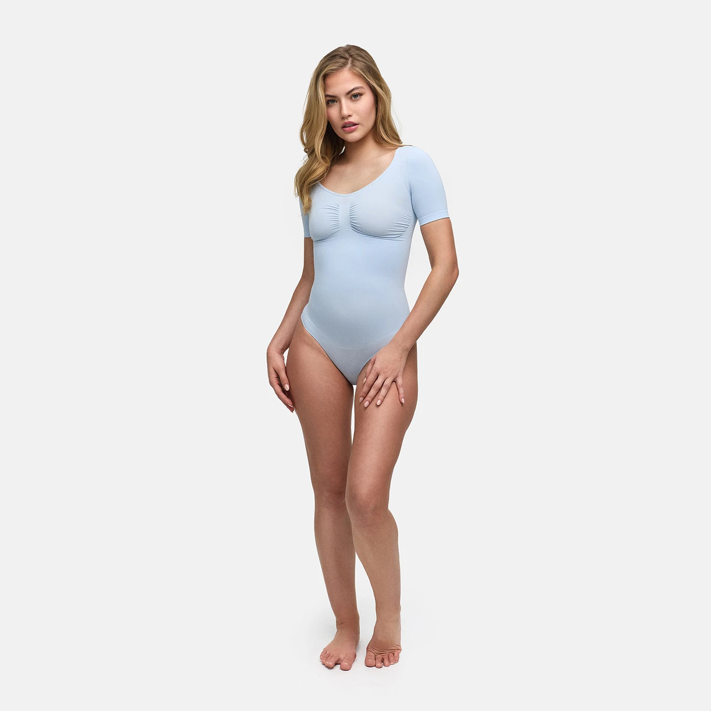 T-shirt bodysuit sculpting shapewear with thong