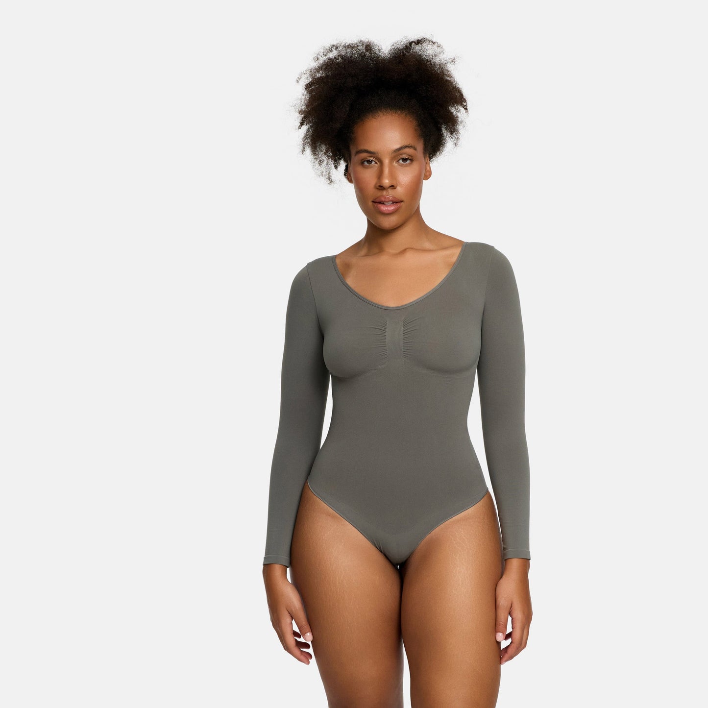 Sculpting Shapewear Long Sleeve Bodysuit with Briefs