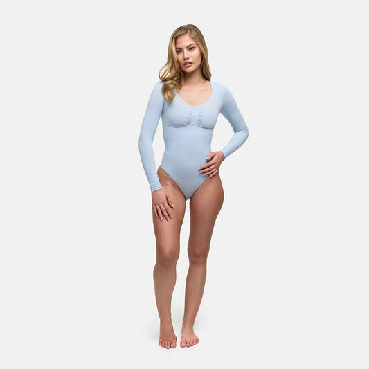Sculpting Shapewear Long Sleeve Bodysuit with Briefs