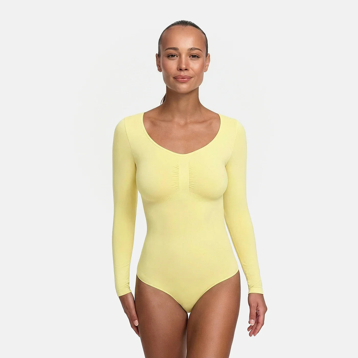 Sculpting Shapewear Long Sleeve Bodysuit with Briefs