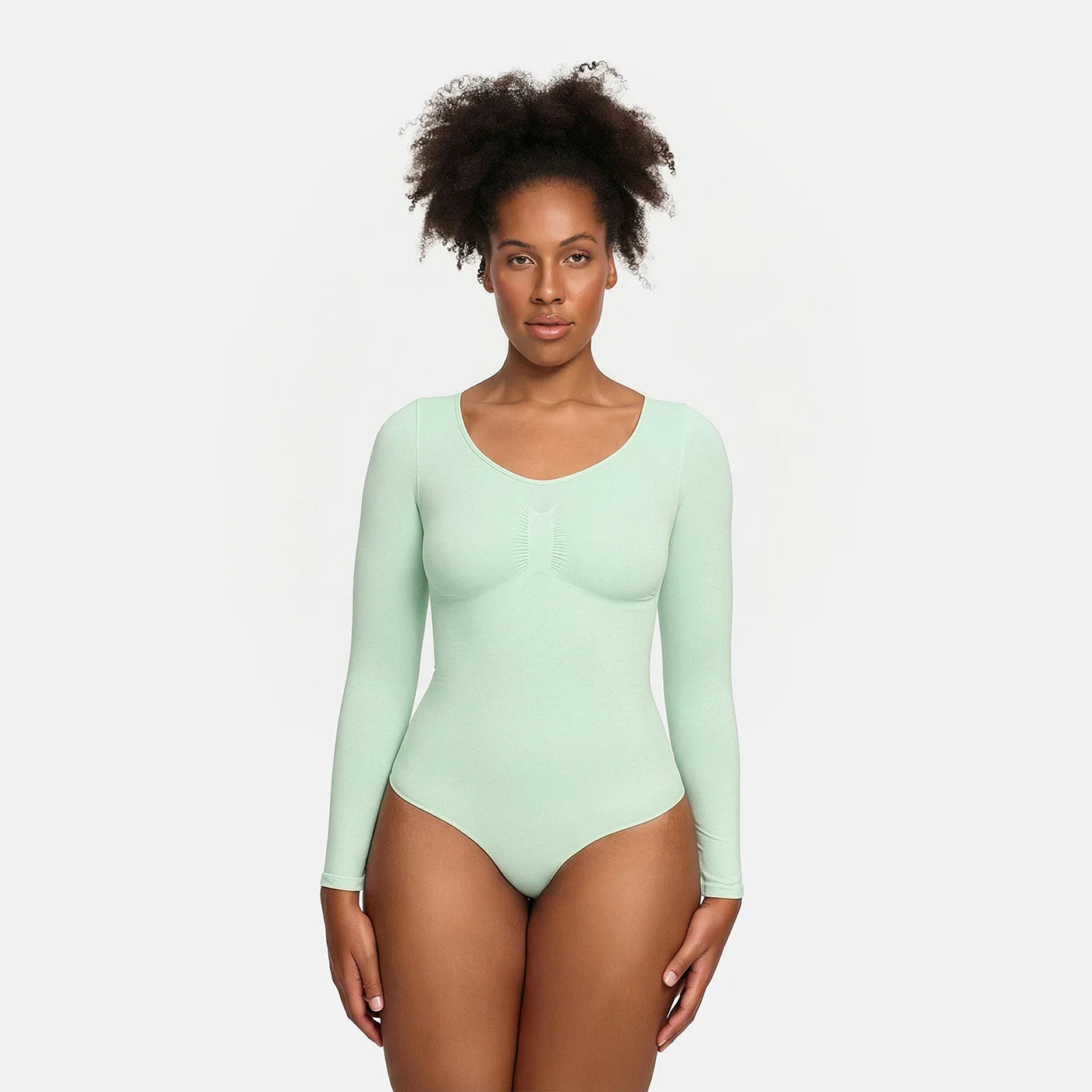 Sculpting Shapewear Long Sleeve Bodysuit with Briefs