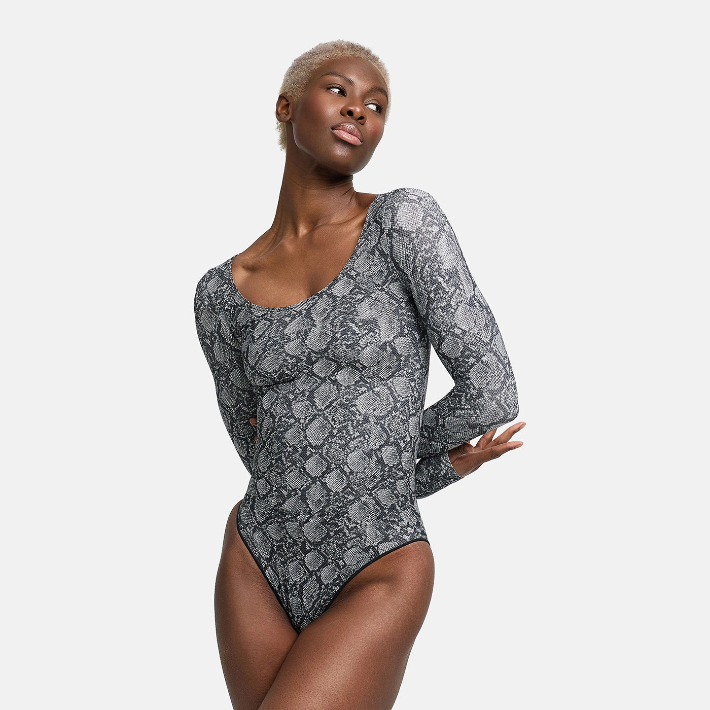 Sculpting Shapewear Long Sleeve Bodysuit with Briefs