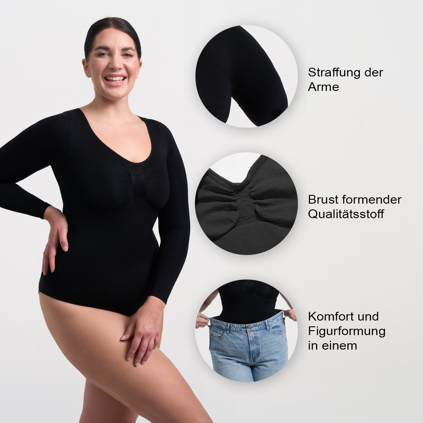 Das Model ist 1,77m groß und trägt Größe 2XL