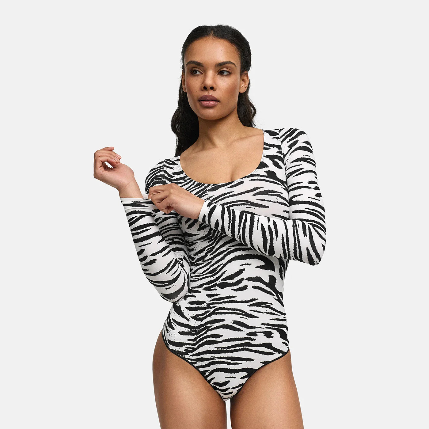Sculpting Shapewear Long Sleeve Thong Bodysuit
