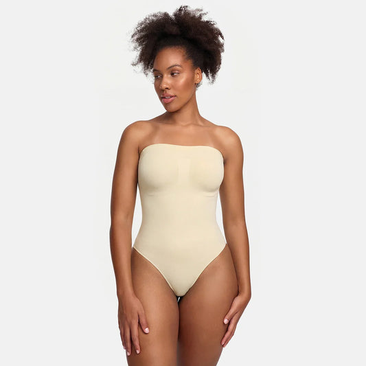 Trägerloser Bodysuit Sculpting Shapewear mit Slip - 4 for 2