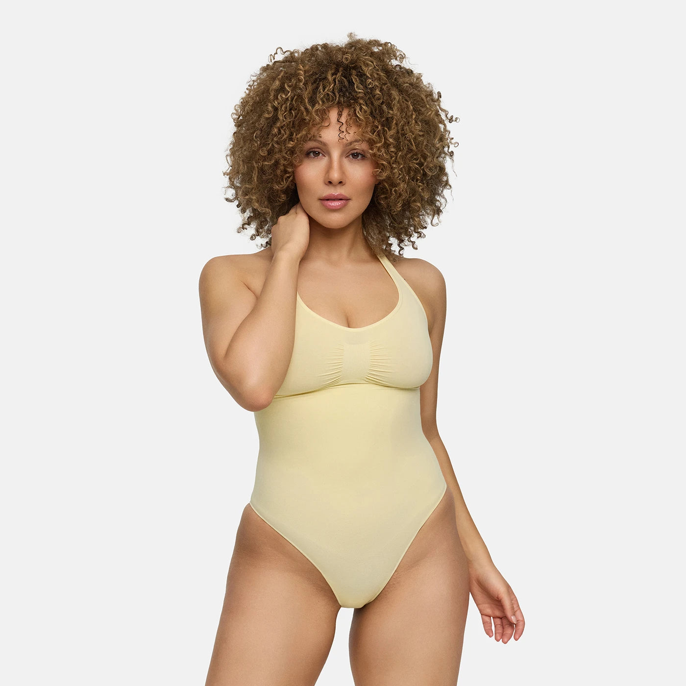 Halter-neck bodysuit with briefs