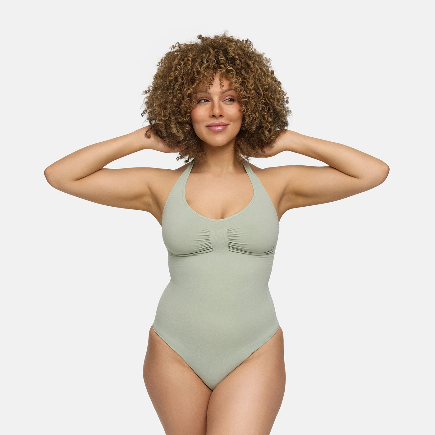 Halterneck bodysuit with briefs