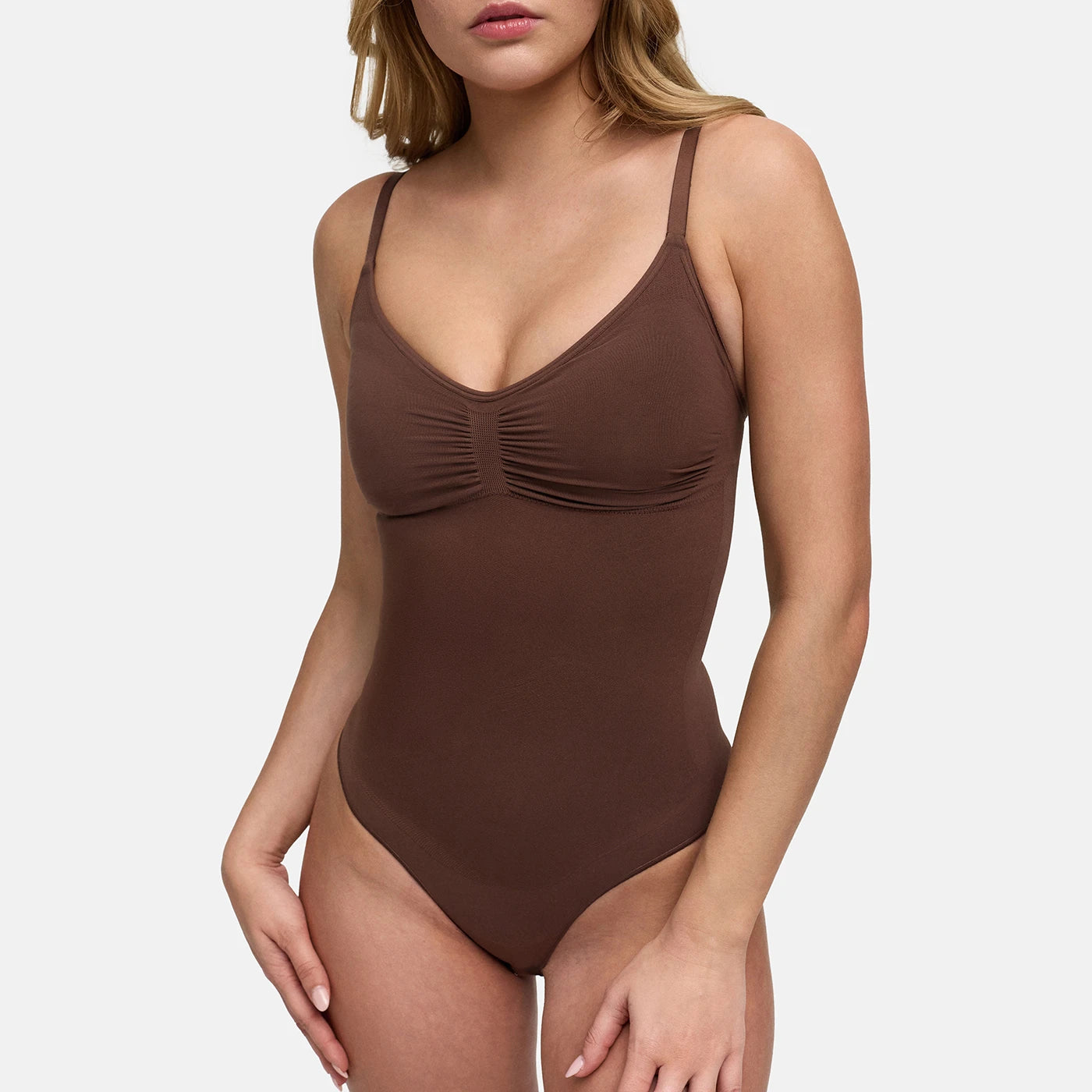 Bodysuit Sculpting Shapewear with Built-In Wireless Bra and Thong