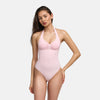 Halter Neck Sculpting Shapewear Bodysuit with Integrated Pads and Briefs