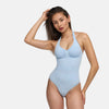 Halter Neck Sculpting Shapewear Bodysuit with Integrated Pads and Thong