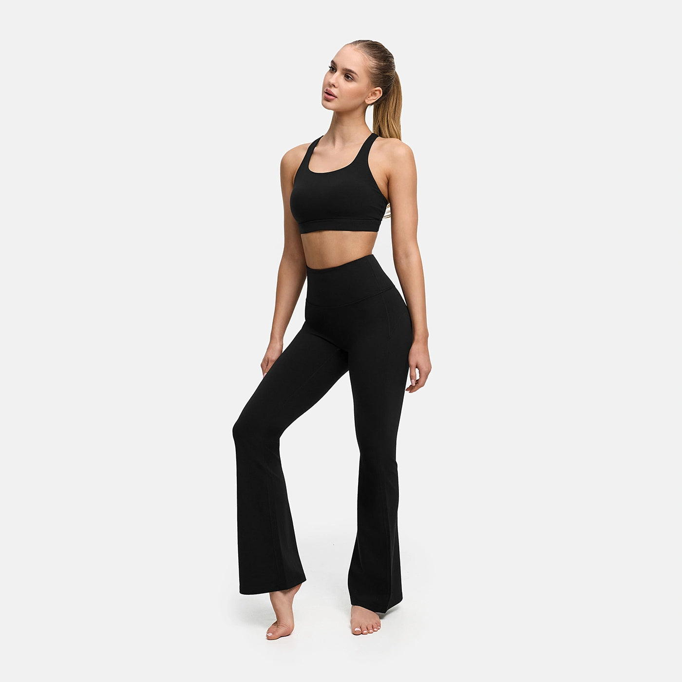Contour flared leggings with a high waistband