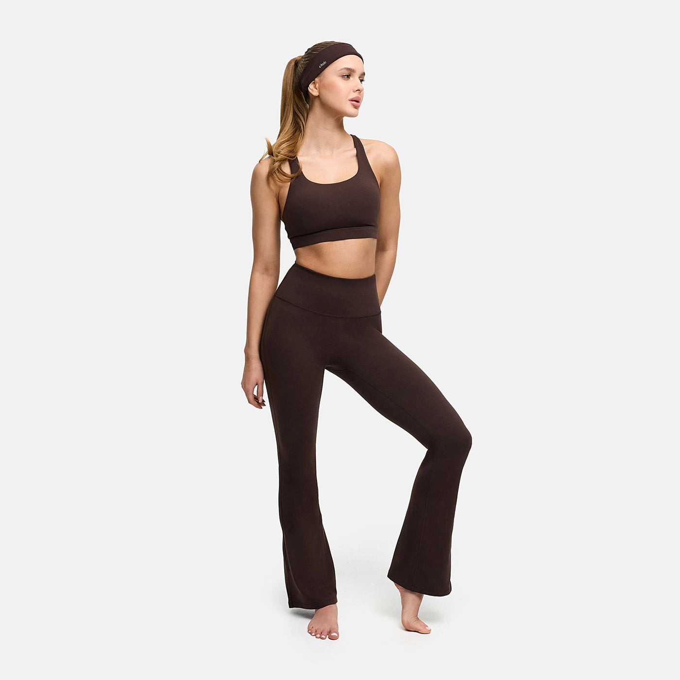 Contour flared leggings with a high waistband
