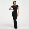 Ribgebreide T-shirt maxi-jurk