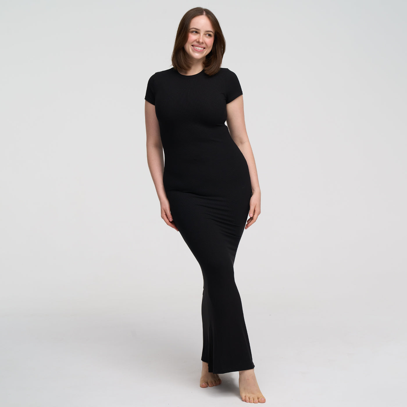 Ribbed T-shirt maxi dress