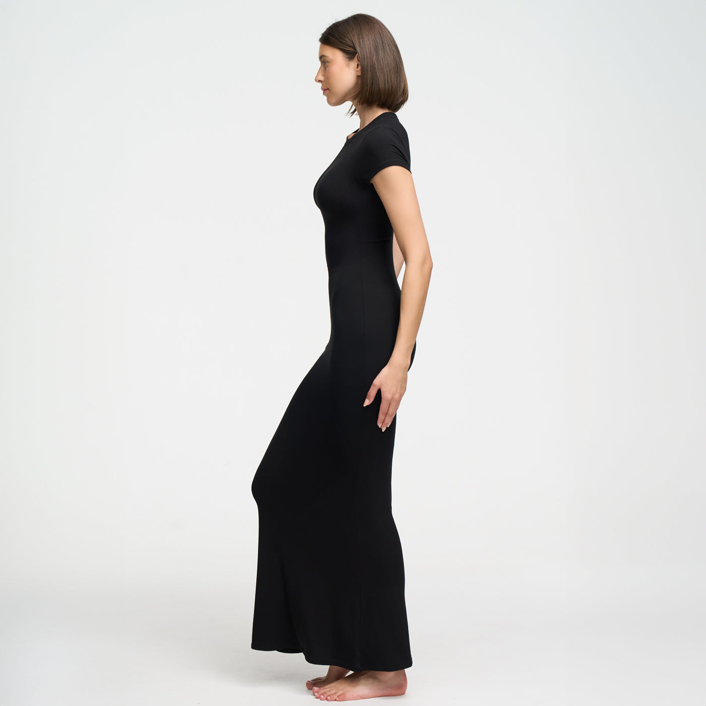 Ribbed T-shirt maxi dress