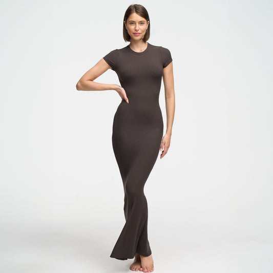 Ribbed T-shirt maxi dress