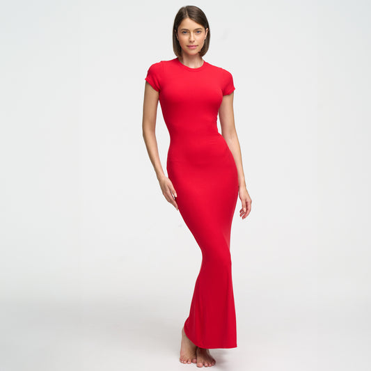 Ribbed T-shirt maxi dress