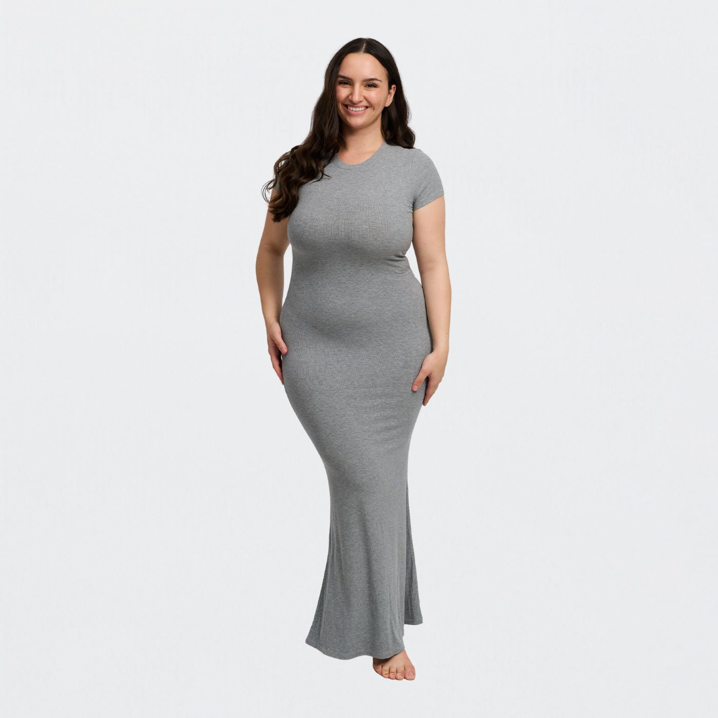 Ribbed T-shirt maxi dress