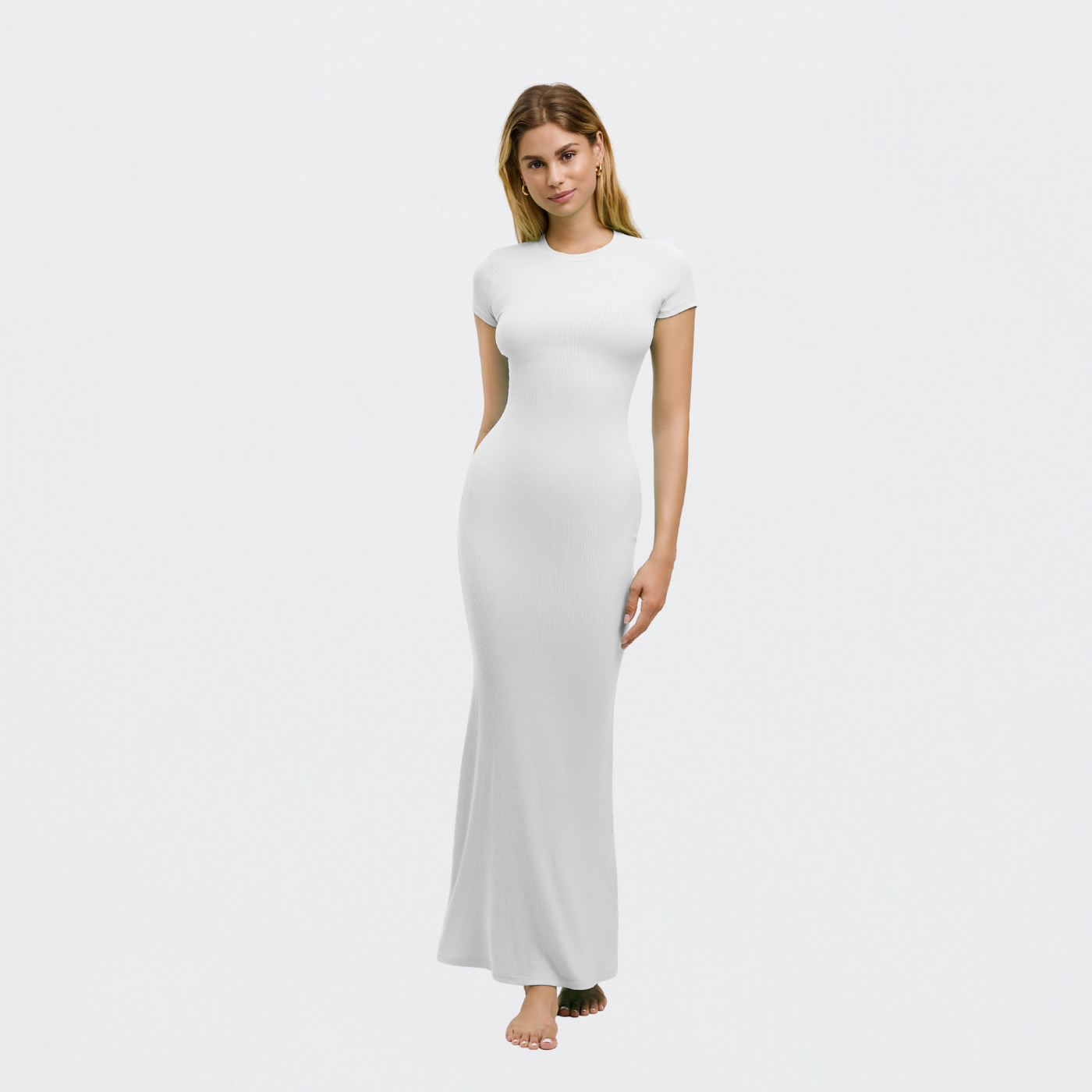 Ribbed T-Shirt Maxikleid