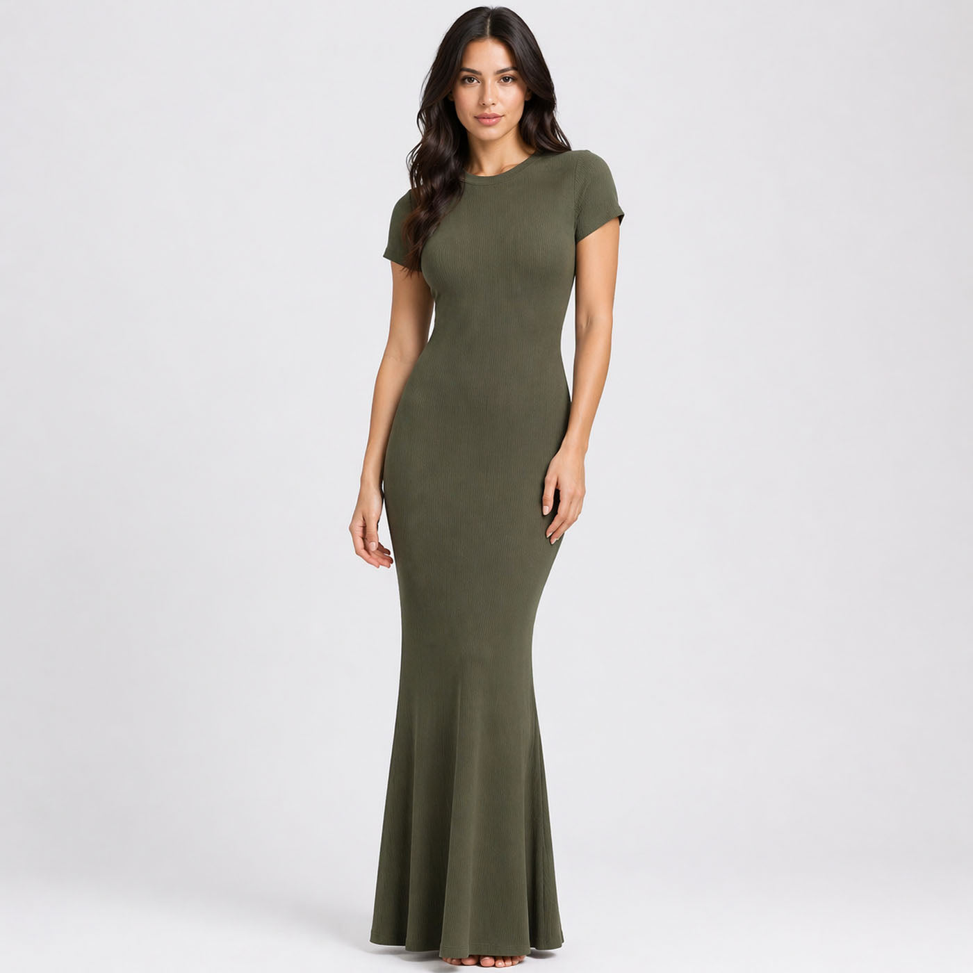 Ribbed T-shirt maxi dress