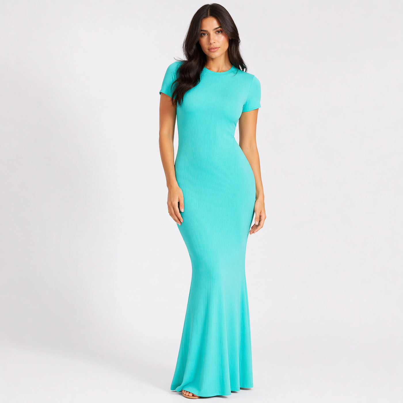 Ribbed T-shirt maxi dress