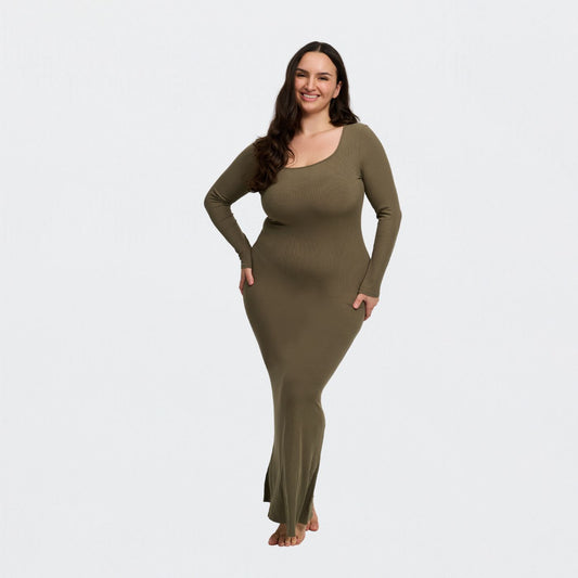 Ribbed Long Sleeve Maxi Dress