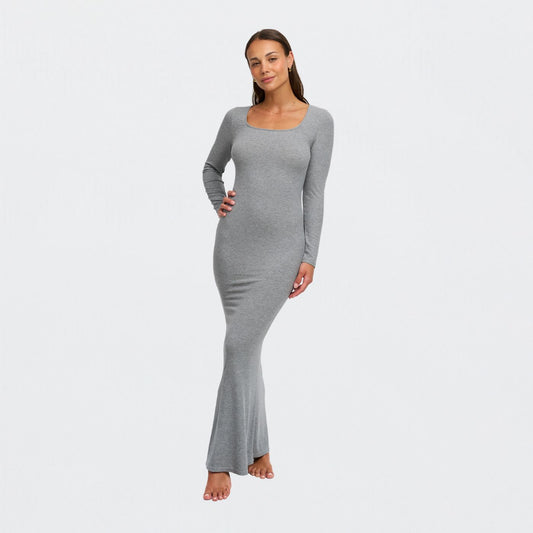 Ribbed Long Sleeve Maxi Dress