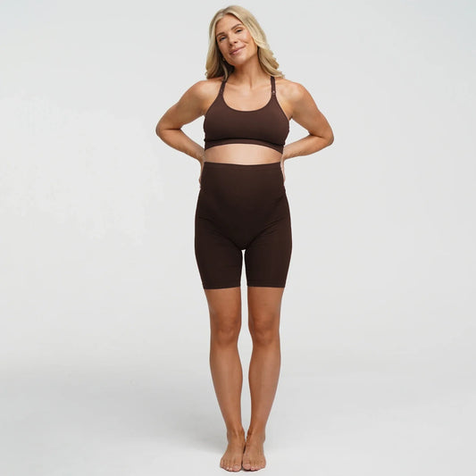 Seamless Umstandsshorts mit hohem Bund - 4 for 2