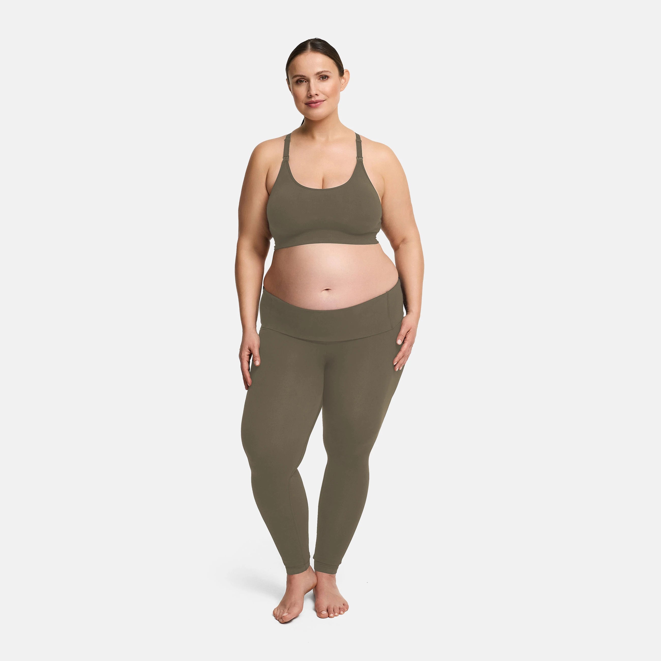 Seamless Umstandsleggings mit hohem Bund