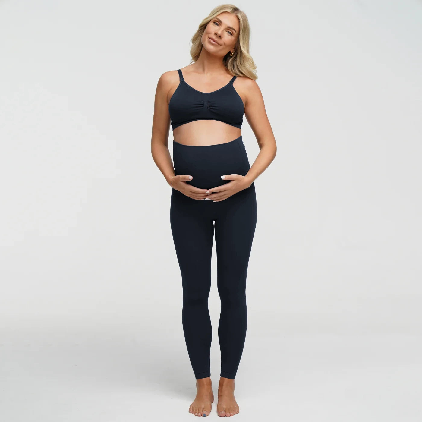 Seamless high-waisted maternity leggings