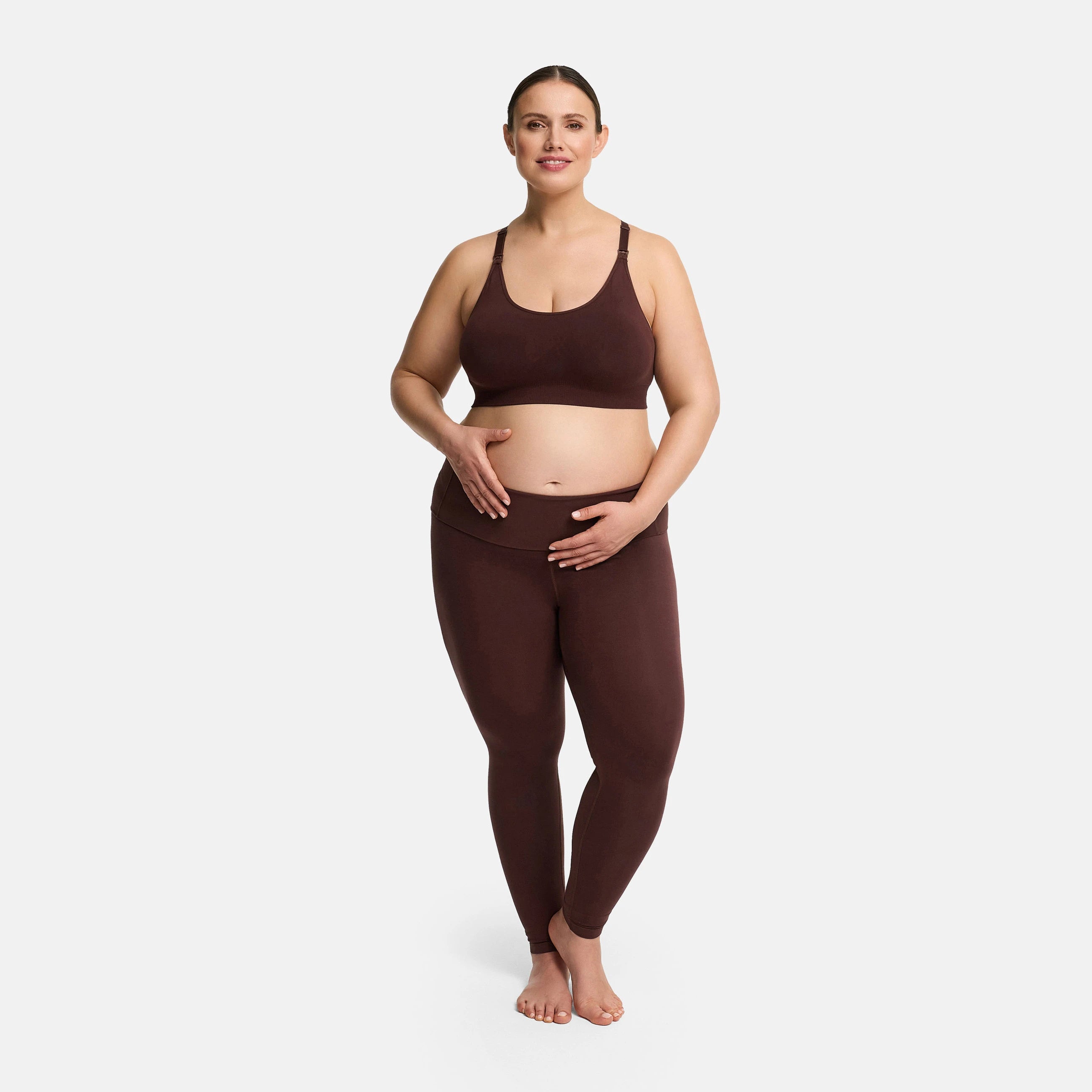 Seamless Umstandsleggings mit hohem Bund
