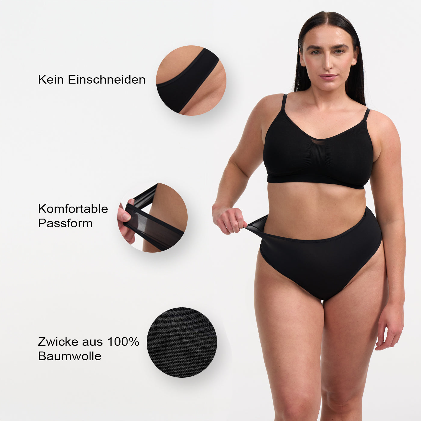 Das Model ist 1,73m groß und trägt Größe L.