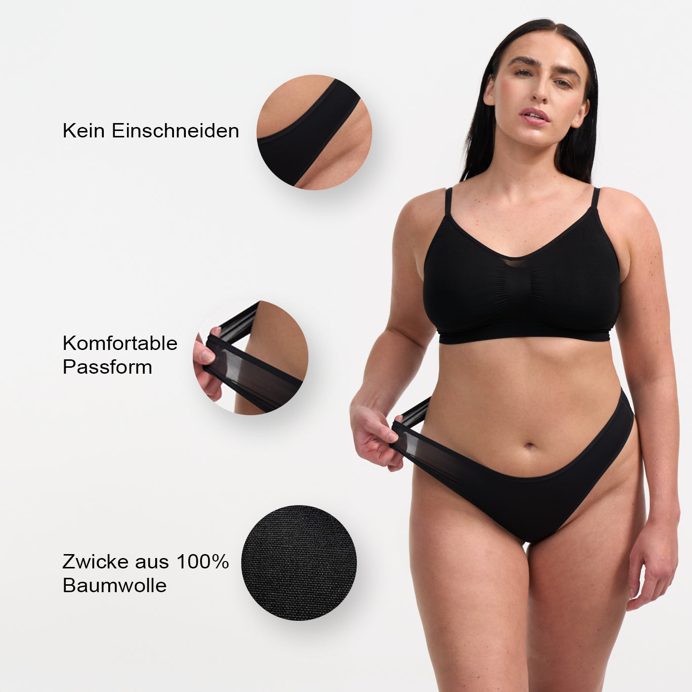 Das Model ist 1,73m groß und trägt Größe L.