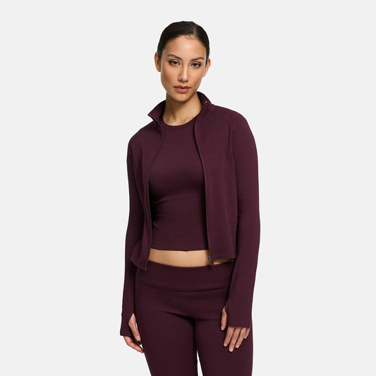 Cotton Body Fitted Zipper Jacket