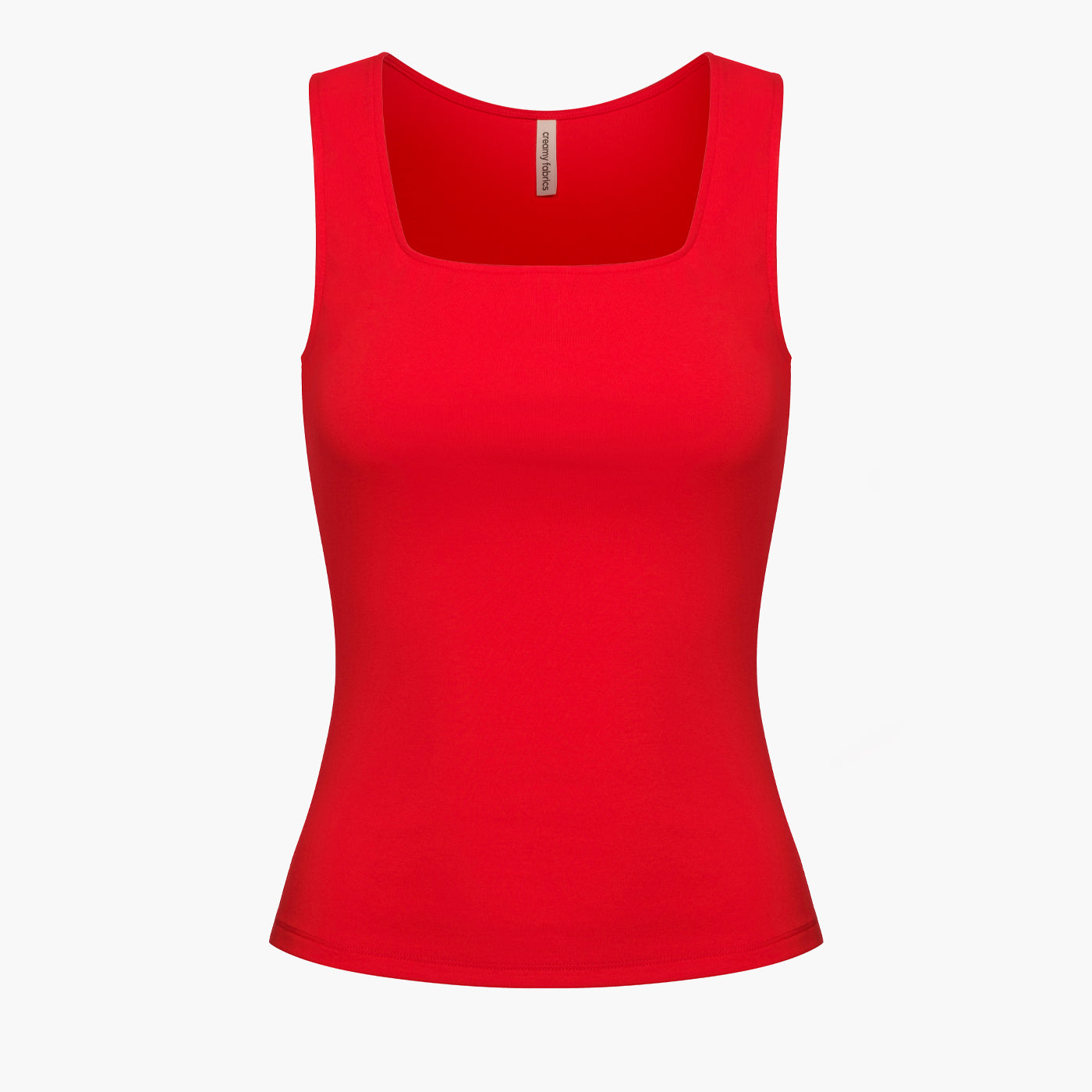 Cotton tank top with square neckline
