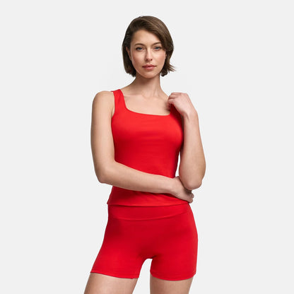 Cotton tanktop met vierkante hals - Flash Sale