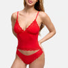 Top in pizzo con scollo profondo